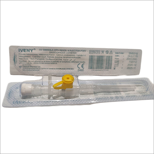 Transparent Iv Cannula With Wings And Injection Port Radio Opaque Catheter