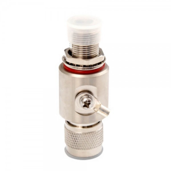 N Male To N Female Bulkhead Coaxial Rf Lightning Arrester N-jky Dc-3ghz Ip67 - Copper & Stainless Steel, Silver Color, Excellent Surge Performance, Bi-directional Protection