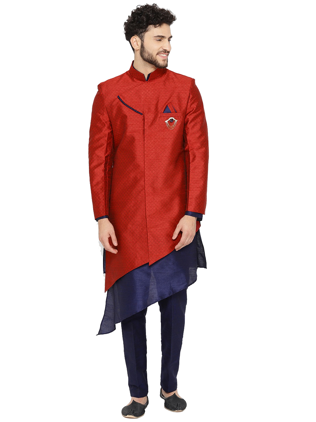 Black Men Indo Western Sherwani
