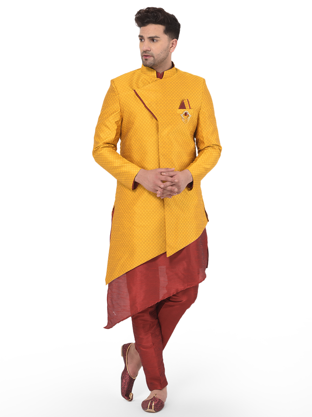 Black Men Indo Western Sherwani