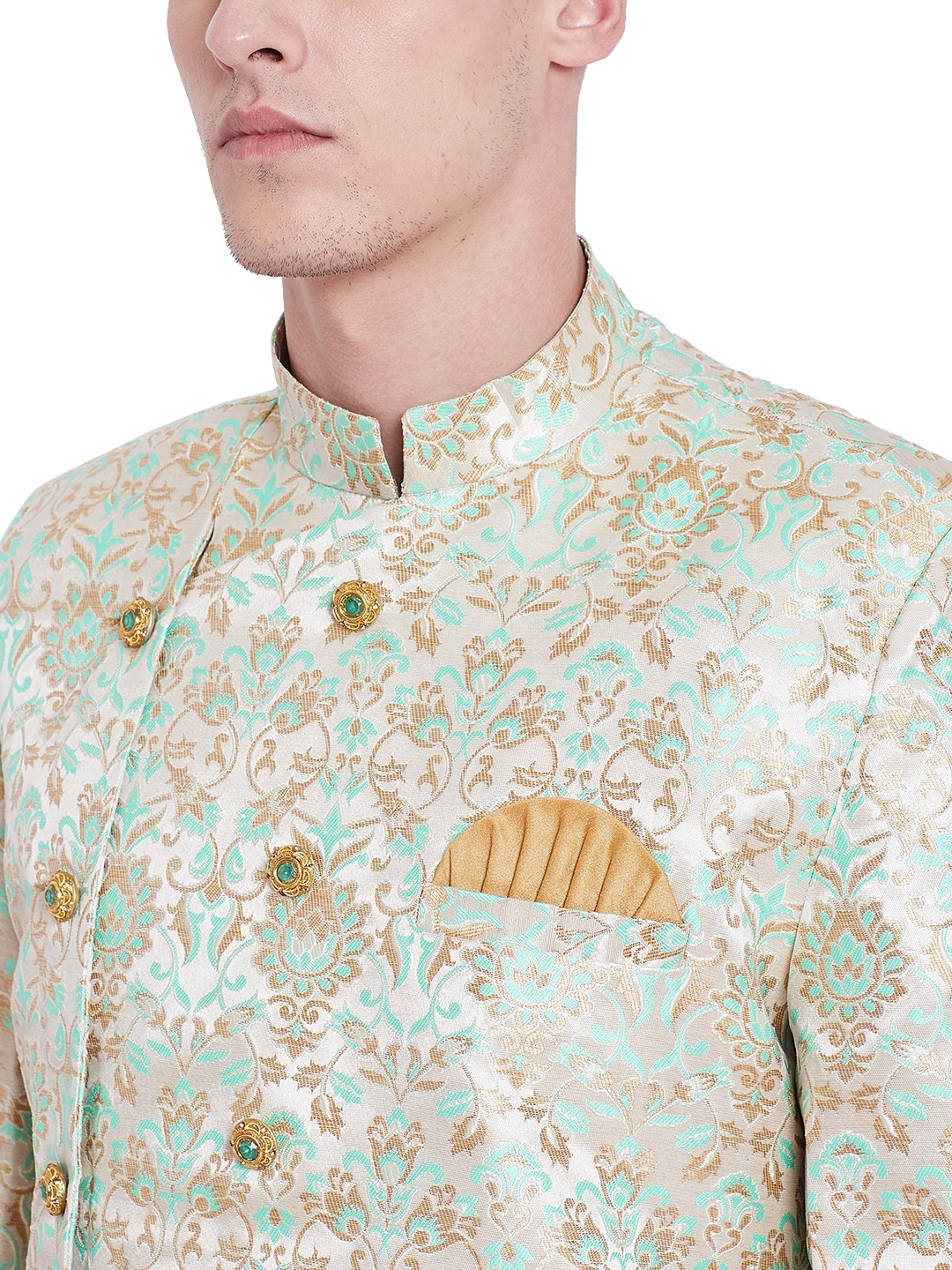 D.pista Men Sherwani And Pant Set Raw Silk
