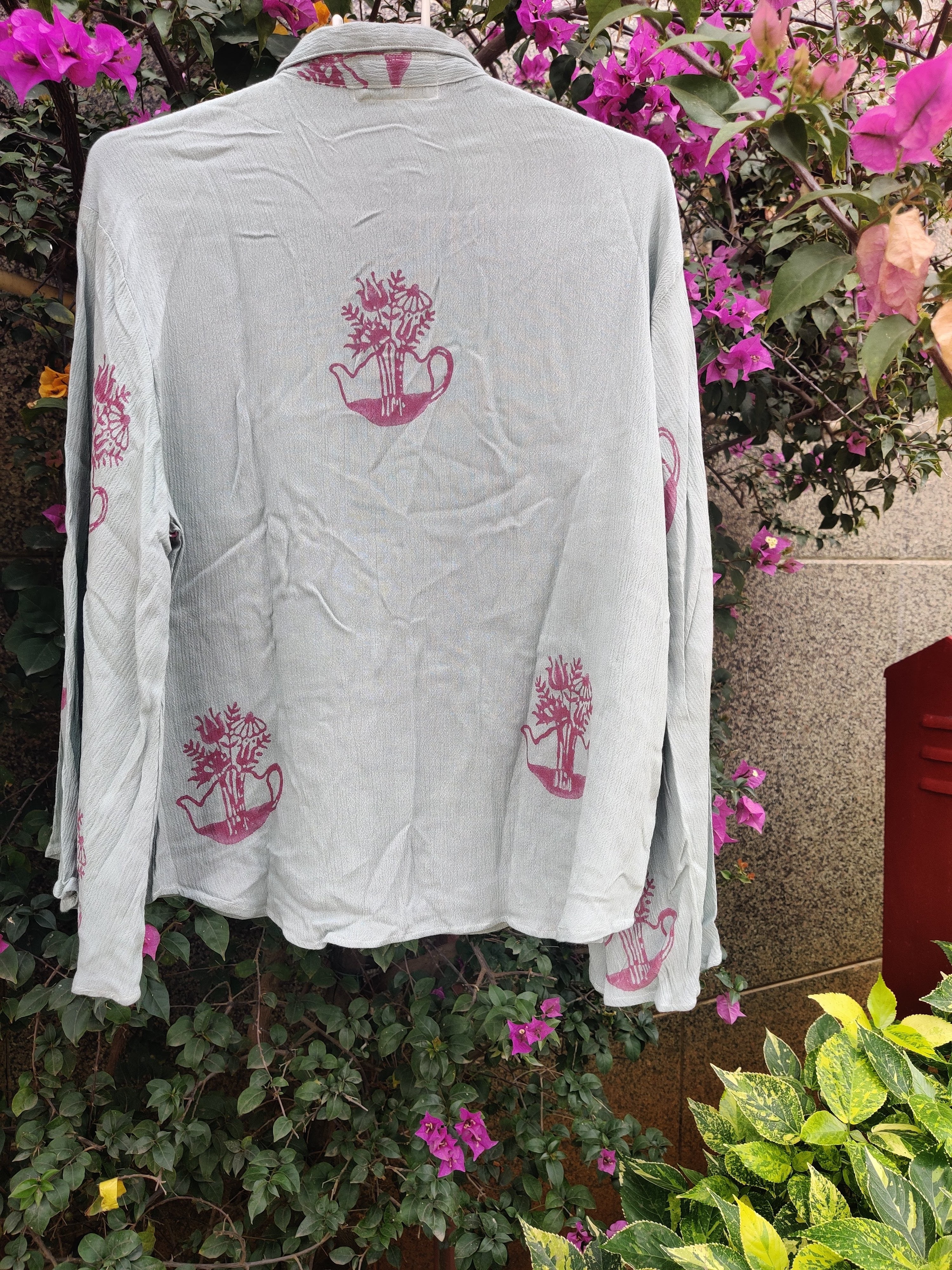 Grey Bell Sleeved Printed Top - Cotton, Sizes: Xs-xxl | Full Sleeves, Printed Design, Suitable For All Age Groups, Customized Logo, Casual Style