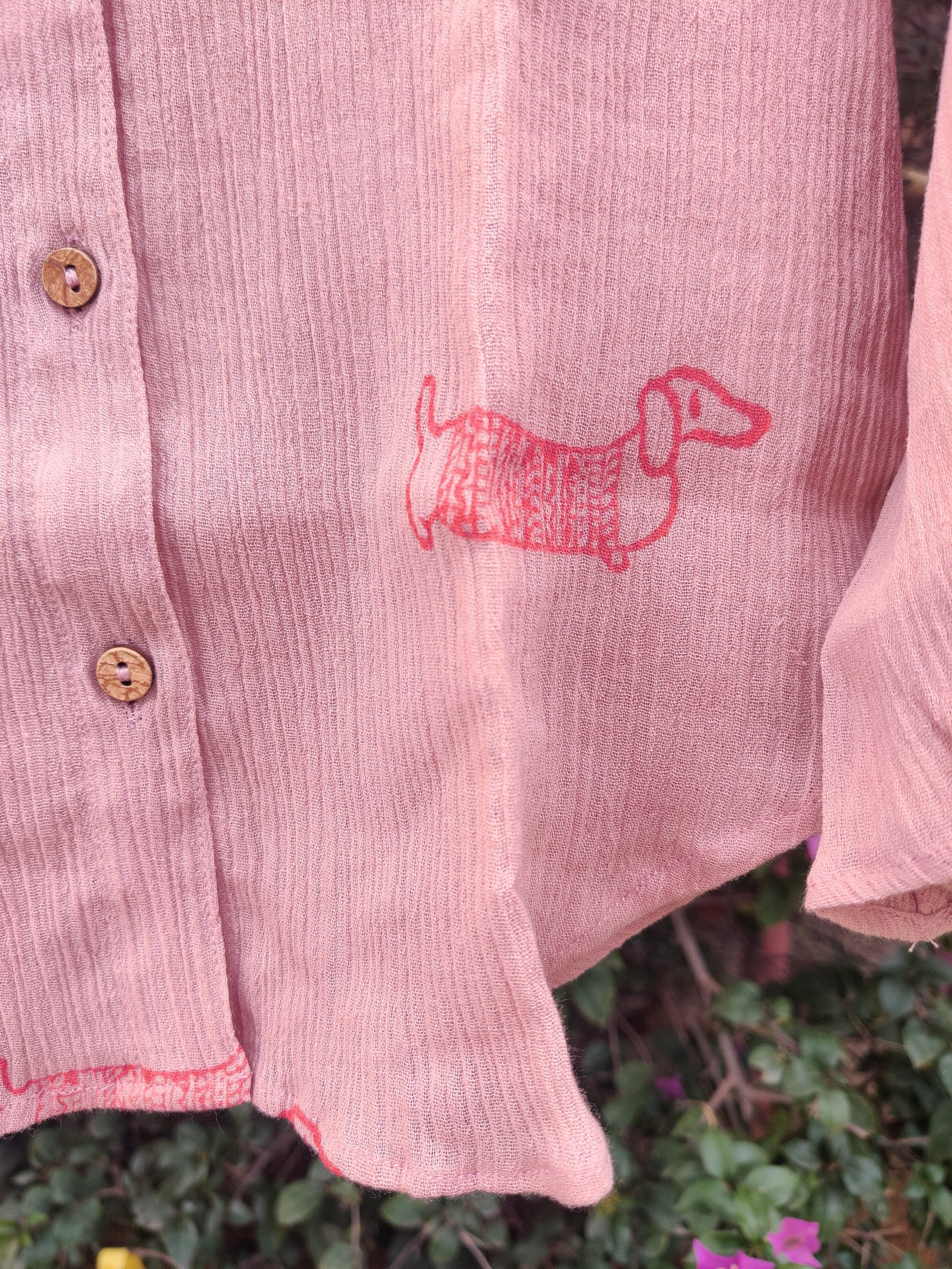 Pink Puppy Print Top - Cotton, S-xxl Sizes, Plain Pink Color, Customized Logo | Short Sleeves, Suitable For All Age Groups, Ideal For Summer & Spring