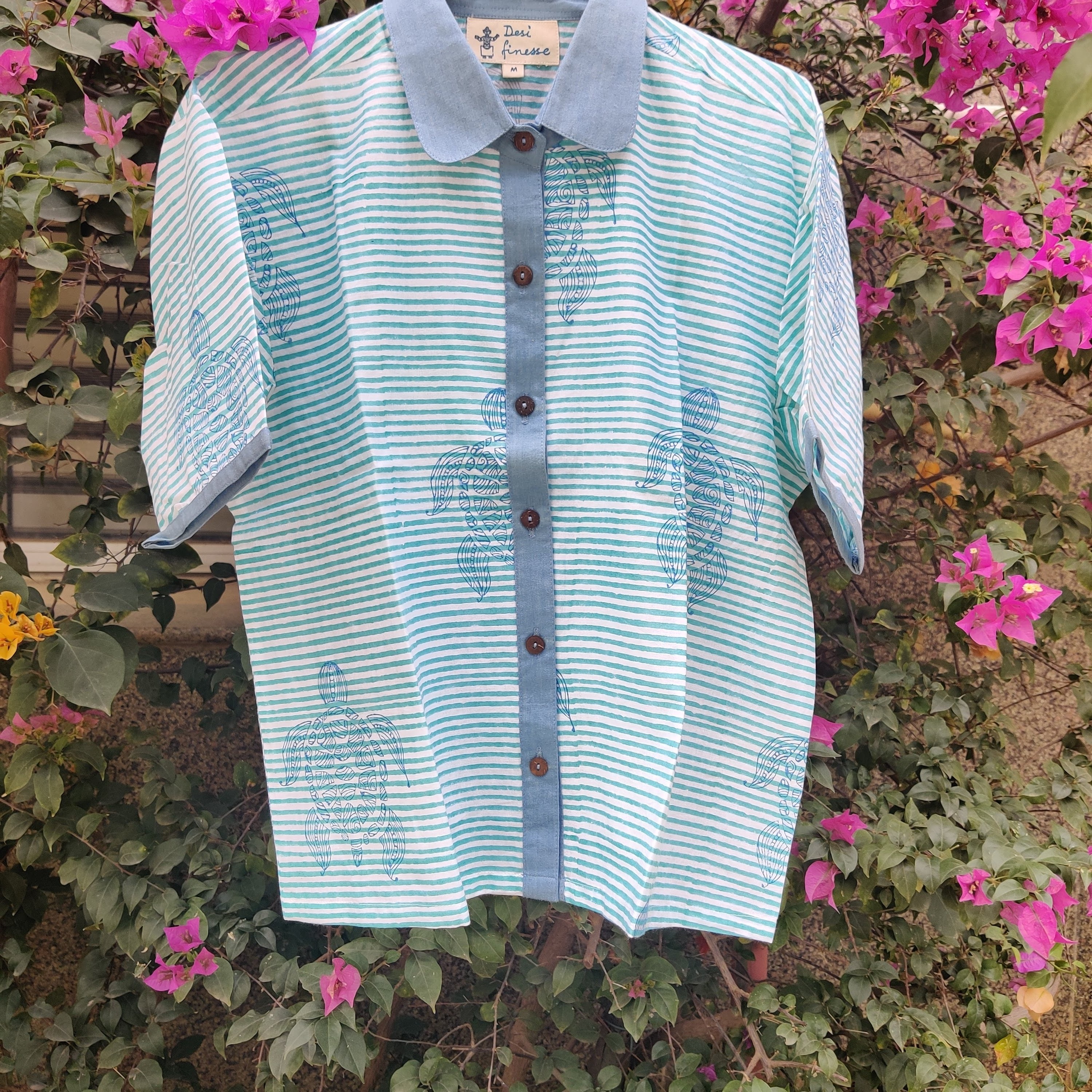 Verticle Striped Turtle Print Shirt Age Group: All Age Groups