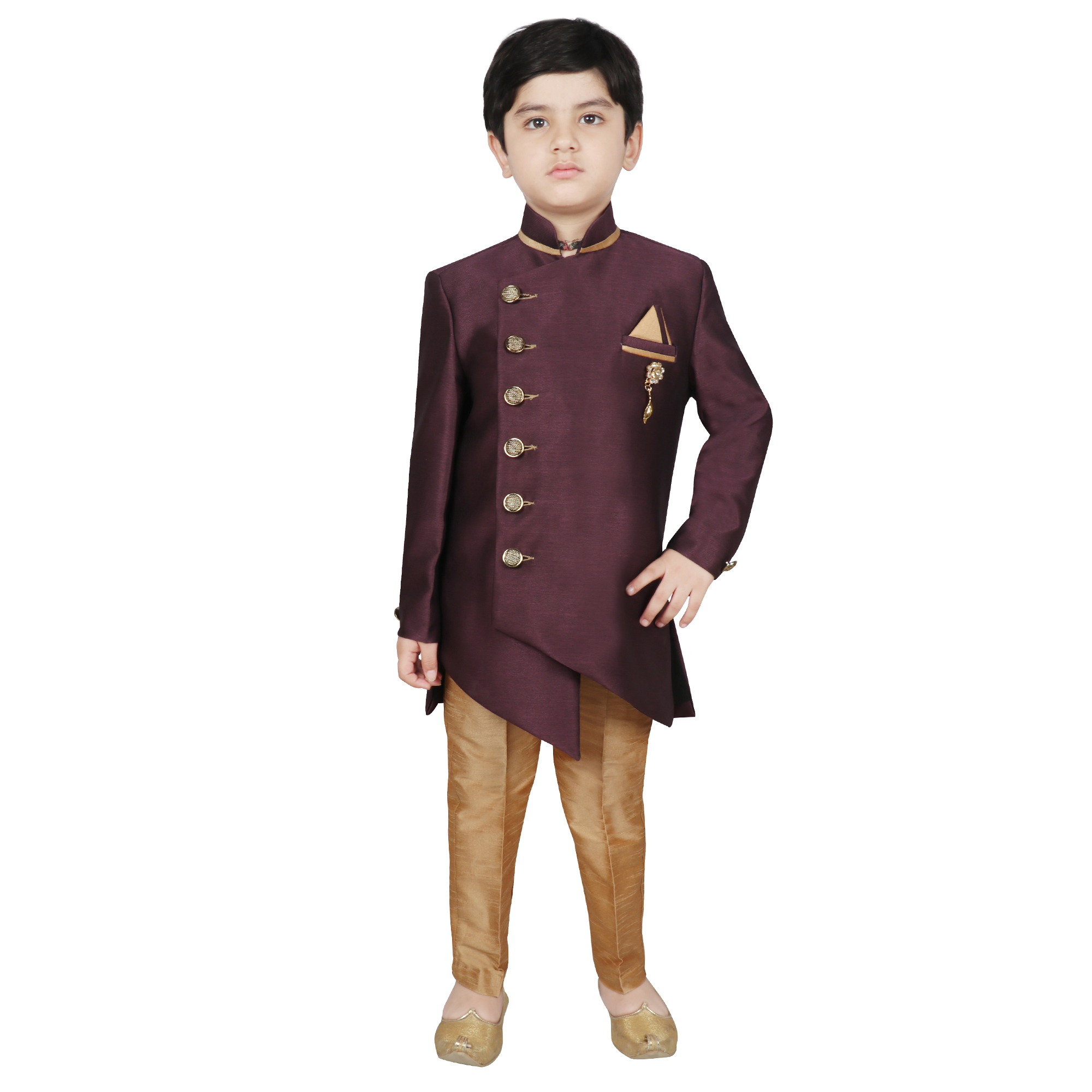Boys Asymmetric Sherwani With Pant Age Group: 2-16