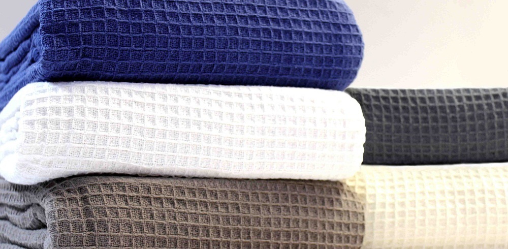 Organic Cotton Waffle Weave Fabrics - Color: As Per Buyer Requirement