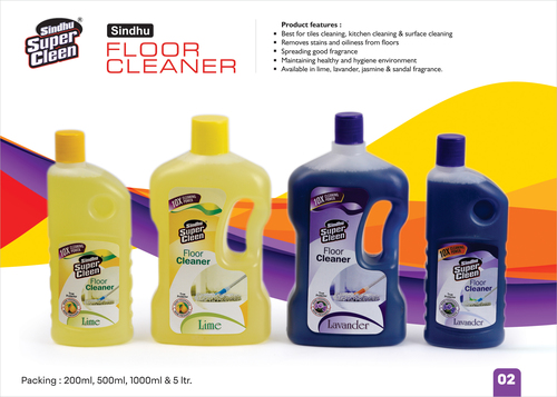 Floor Cleaner - Chemical Liquid, Yellow and Blue Color | High Quality Stain Removal, 2-Year Shelf Life