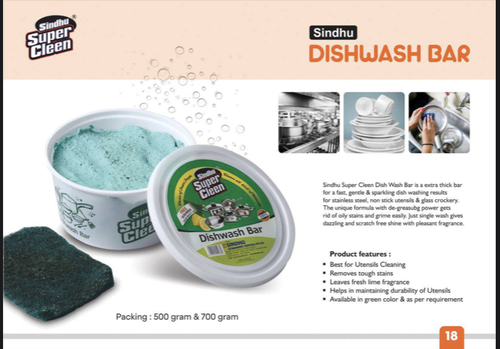 Dish Wash Bar - Plastic Material, Blue Color | Good Quality Cleaning Product with 2-Year Shelf Life for Effective Dish Wash Cleaning