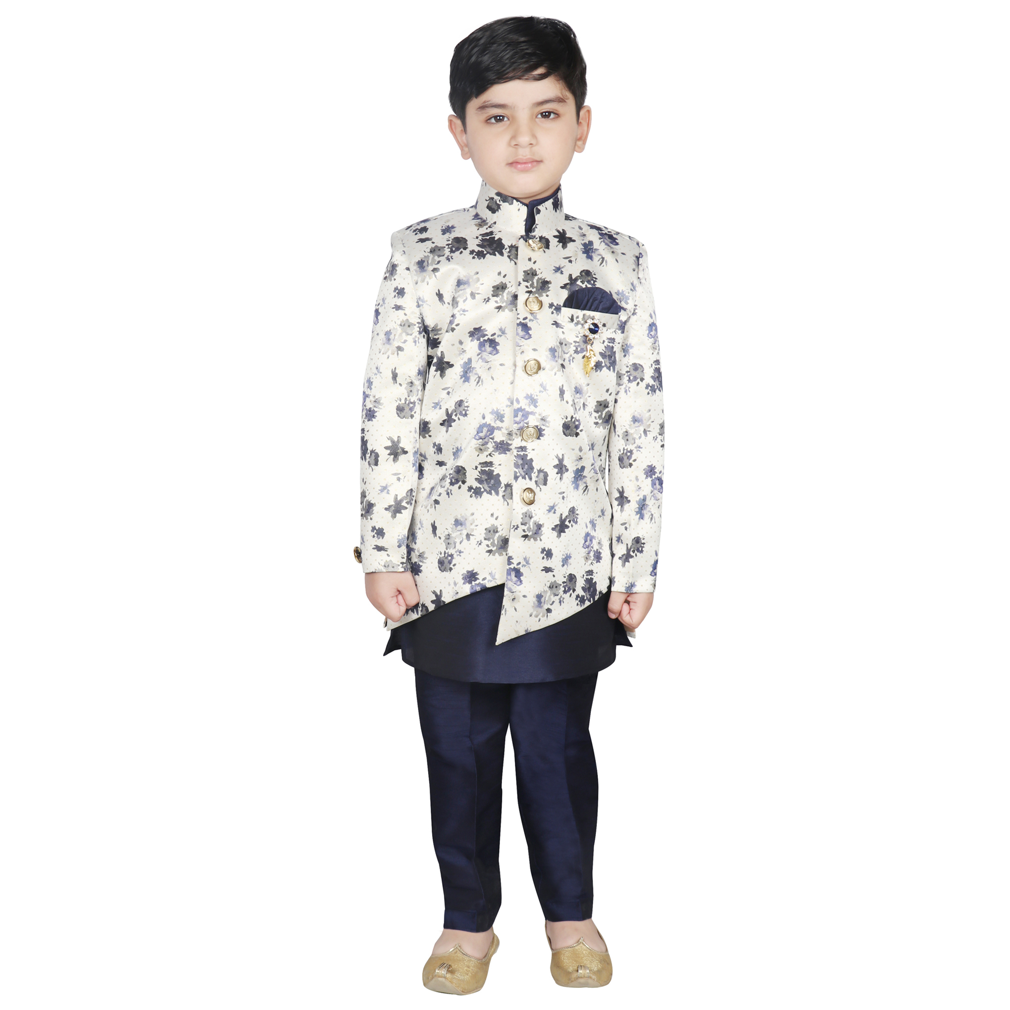 Fashionable Kurta Pent Set - Silk Fabric, Regular Fit For Boys | Mandarin Collar, Adorable Ethnic Wear In Various Colors