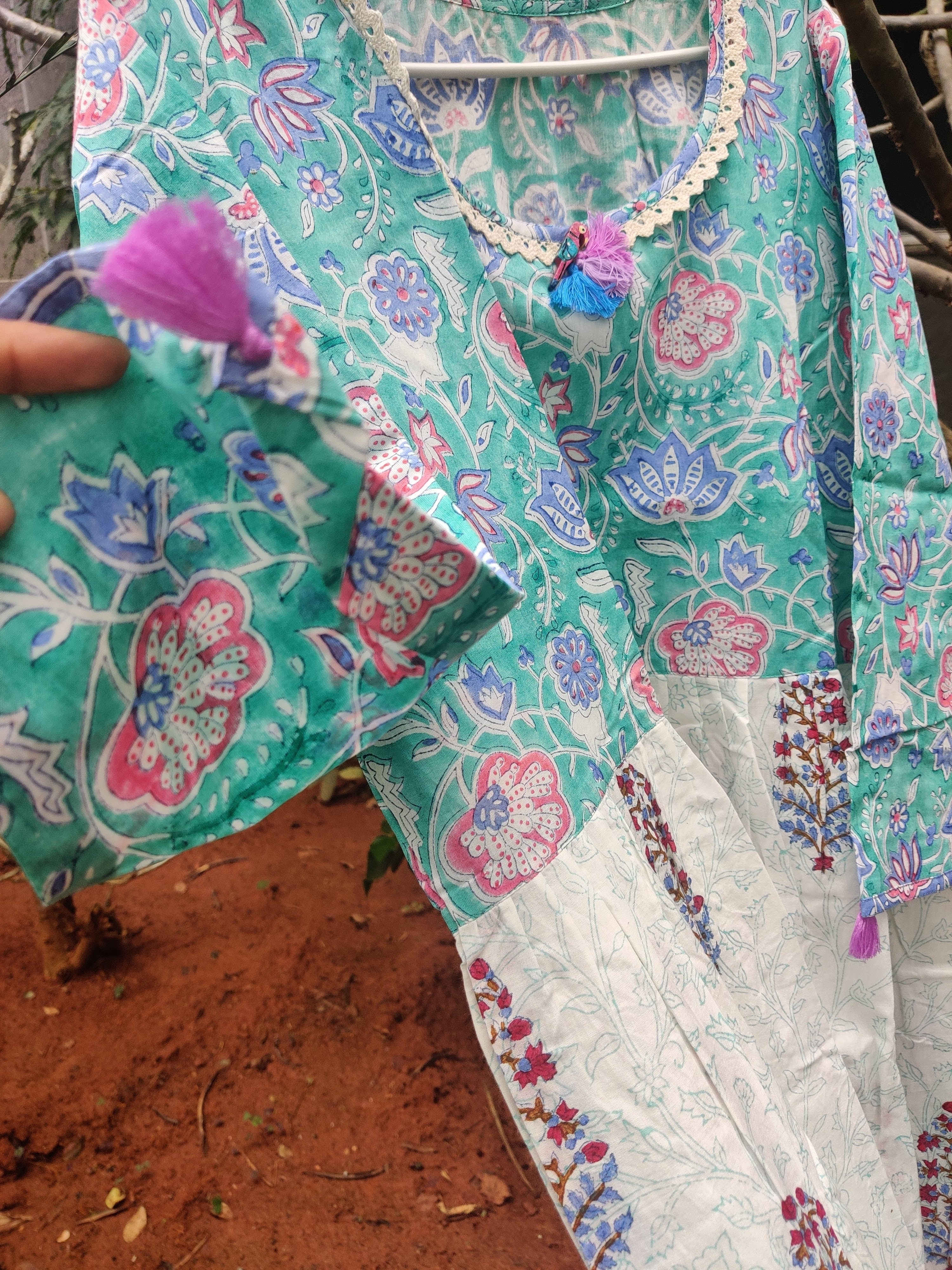 Floral Print Kurta - Cotton, Sizes Xs-xxl, Printed Color, Full Sleeves, Ethnic Style | Daily Wear, Washable, Customized Logo For Ladies