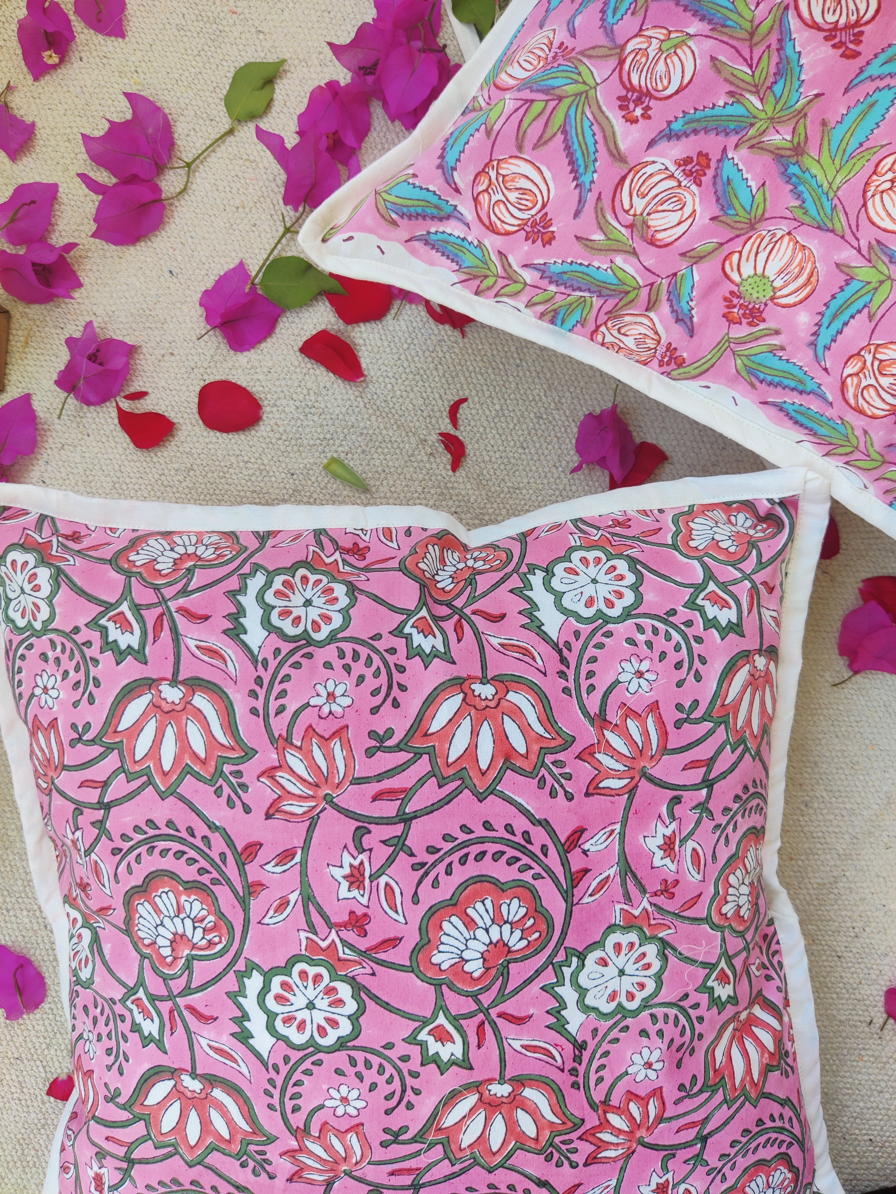 Cushion Covers - 100% Cotton 16 X 16 Inch Square | Customized With Logos Printed Patterns For Garden Furniture Home & Hotel Use