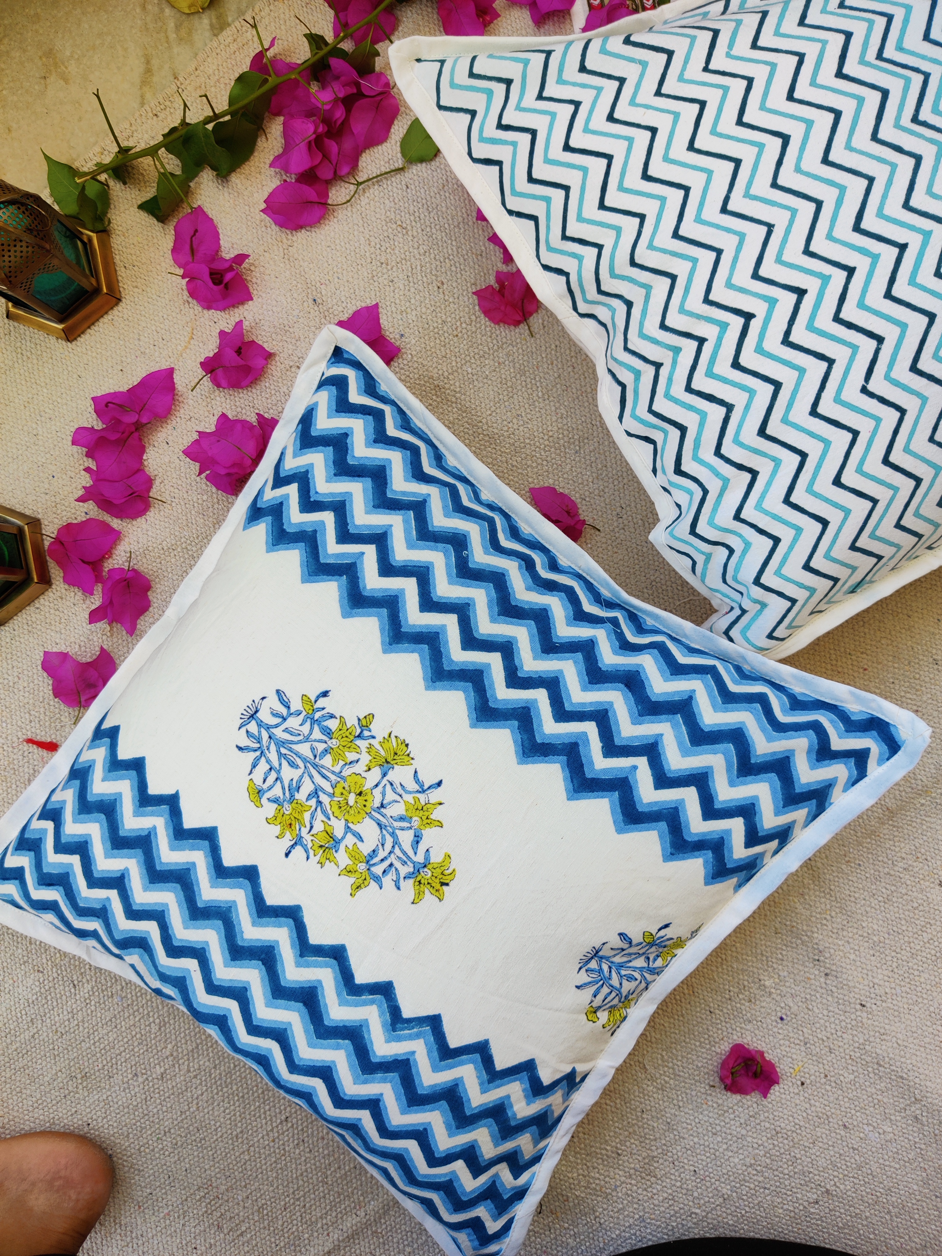 Cushion Covers - 100% Cotton 16 X 16 Inch Customized Logos Hand-tufted Printed Pattern For Home Garden Furniture And Hotel Use
