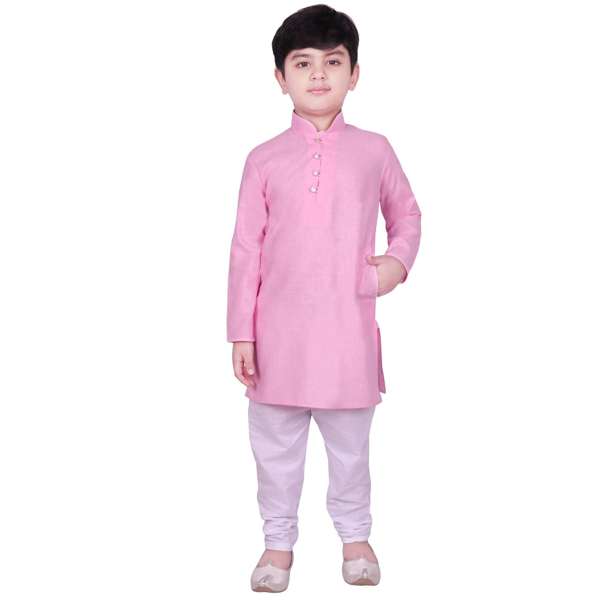 Kurta For Kids - Cotton, Age 2-16, Mandarin Collar, Colors: D.skyblue, Lemon, Maroon, Orange, Pink, Pista, Skyblue, White, Yellow, Full Sleeves