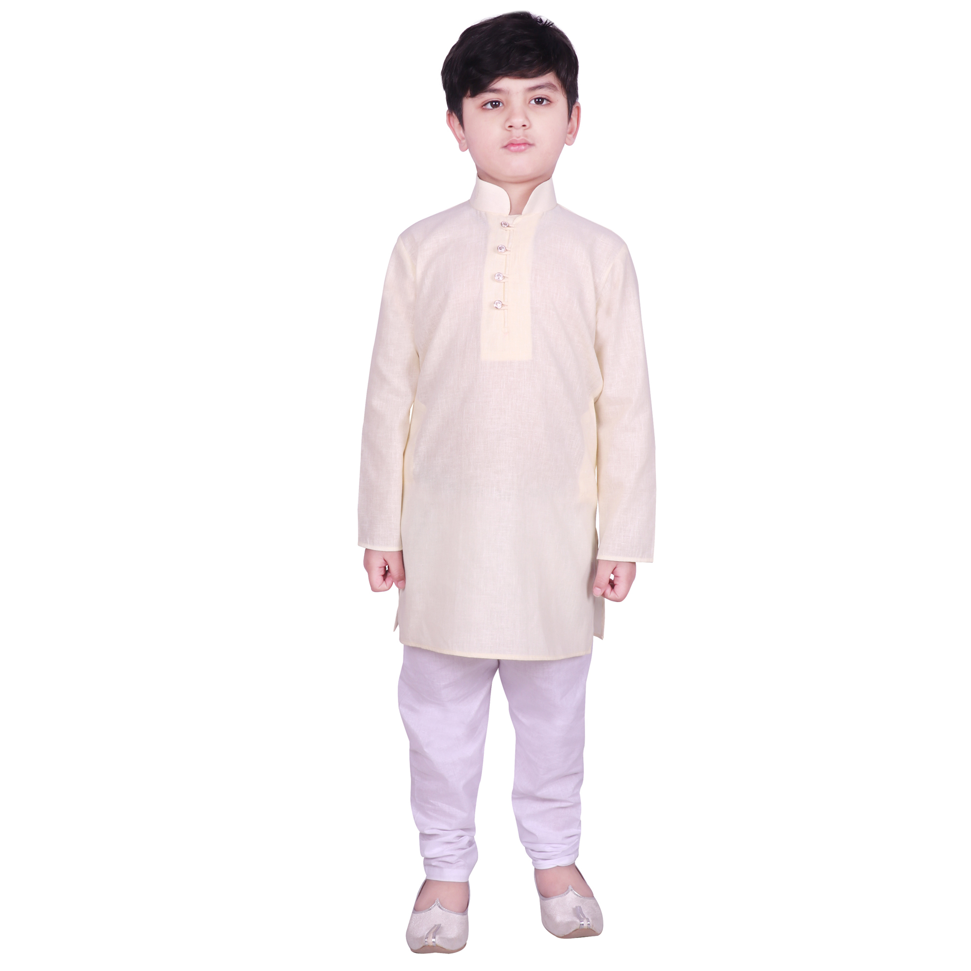 Kurta For Kids - Cotton, Age 2-16, Mandarin Collar, Colors: D.skyblue, Lemon, Maroon, Orange, Pink, Pista, Skyblue, White, Yellow, Full Sleeves
