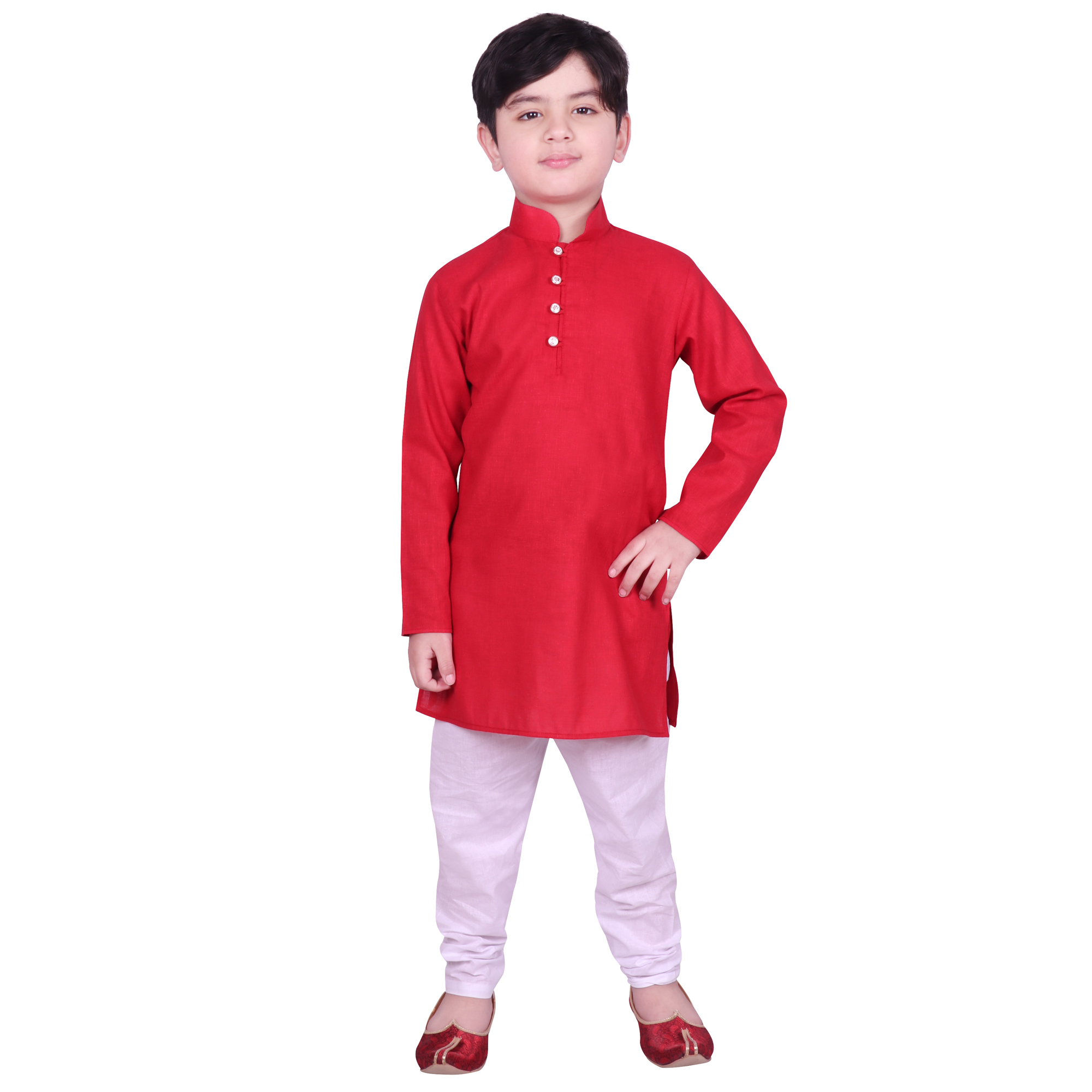 Kurta For Kids - Cotton, Age 2-16, Mandarin Collar, Colors: D.skyblue, Lemon, Maroon, Orange, Pink, Pista, Skyblue, White, Yellow, Full Sleeves