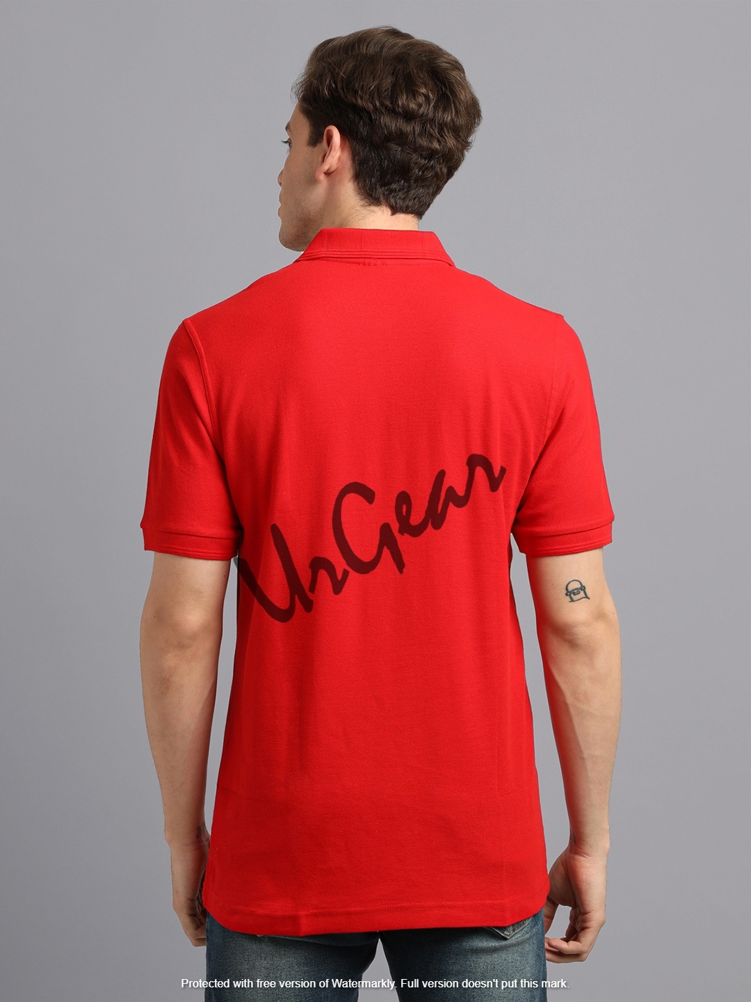 Mens Polo Neck T-shirt - 100% Combed Cotton, Sizes: S-xxl, Color: Red | Bio-washed, Breathable, Regular/machine Wash, Half Sleeves, Spread Collar