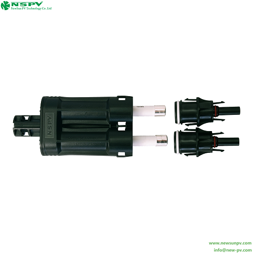 Black 4fbfm00-15 Tuv Certified Solar Branch Fuse Connector Movable Inline Fuse Ip68 Waterproof
