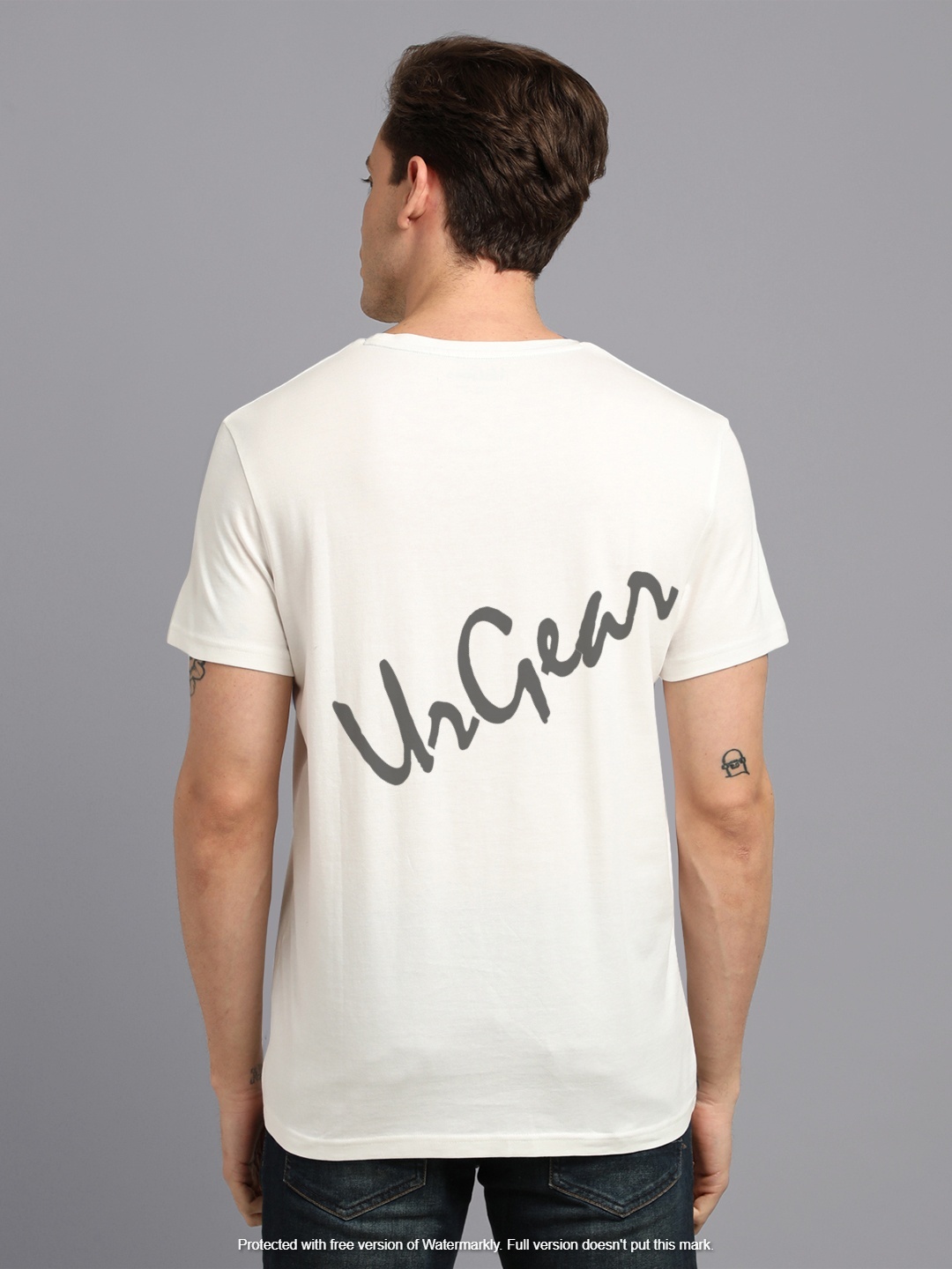 White Men Round Neck T-shirt