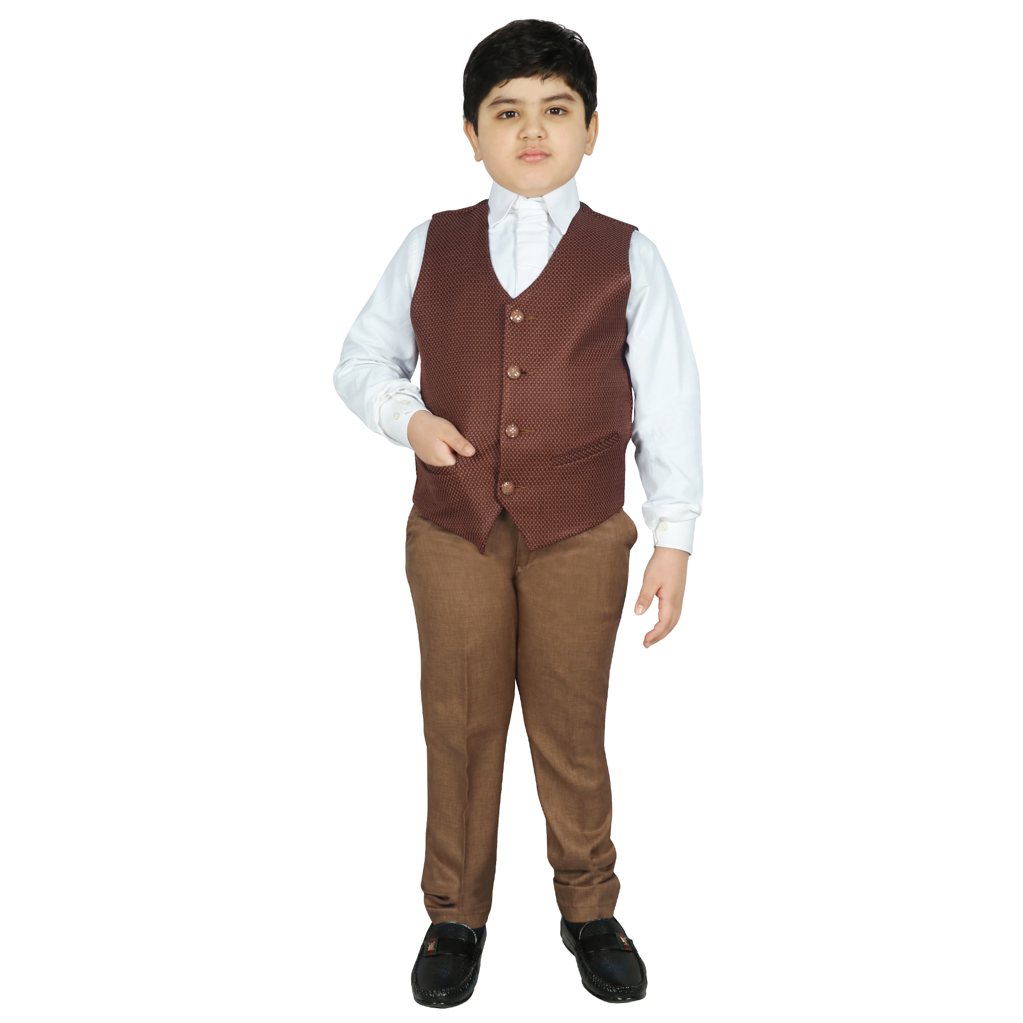 Party Wear Kids Coat Pant - Polyester Silk Material, Navy Maroon Brown Mehendi D.peaches Colors | Full Sleeve Blazer, Casual Stylish Ethnic Look For Boys Ages 2-16