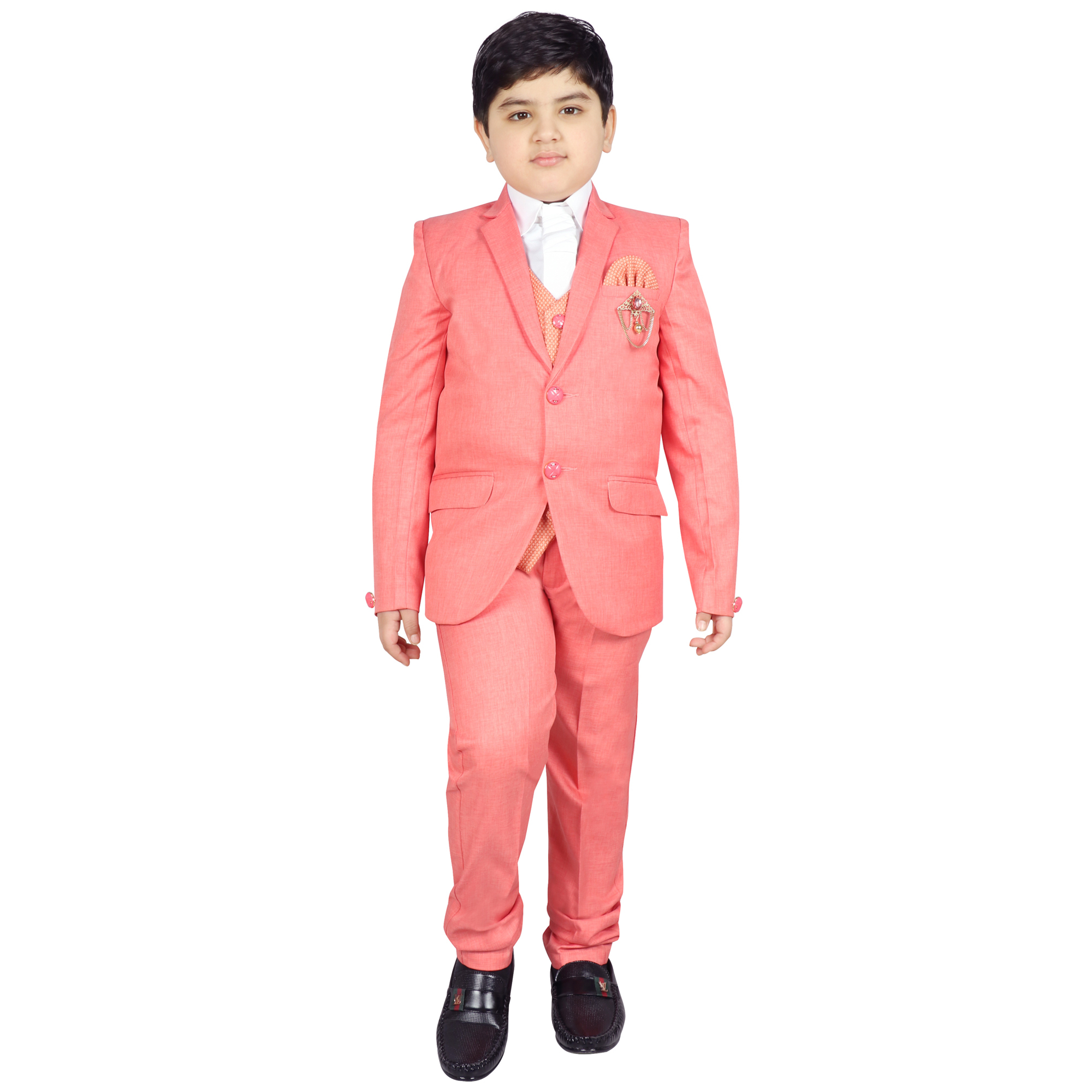 Party Wear Kids Coat Pant - Polyester Silk Material, Navy Maroon Brown Mehendi D.peaches Colors | Full Sleeve Blazer, Casual Stylish Ethnic Look For Boys Ages 2-16