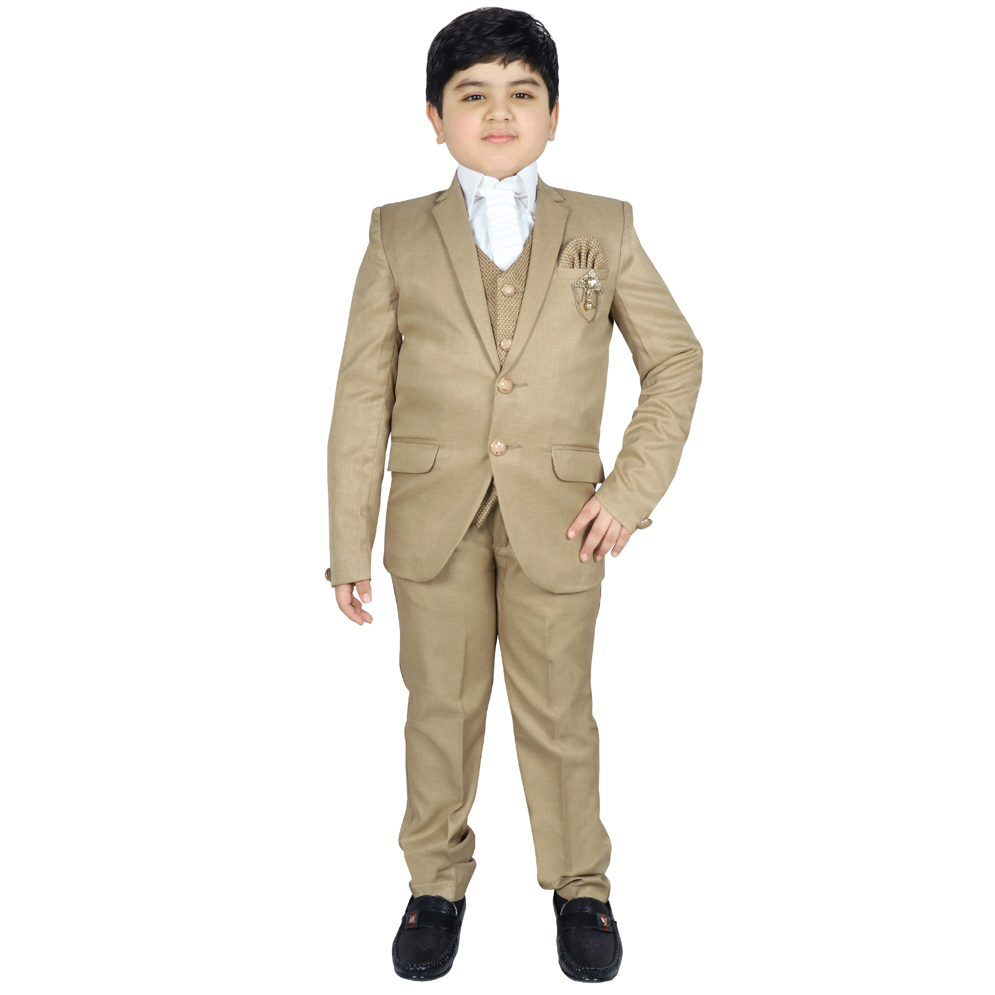 Party Wear Kids Coat Pant - Polyester Silk Material, Navy Maroon Brown Mehendi D.peaches Colors | Full Sleeve Blazer, Casual Stylish Ethnic Look For Boys Ages 2-16
