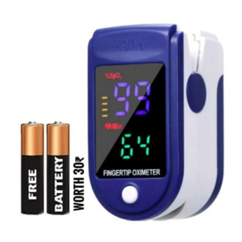 Fingertip Oximeter - Plastic Dual Color Oled Display Blue & White | Measures Spo2 Pulse Rate Nibp 99% Accuracy 50g Weight 12-month Warranty Auto Power-off