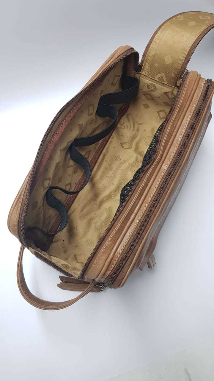 Multi Color Leather Toiletry Bag