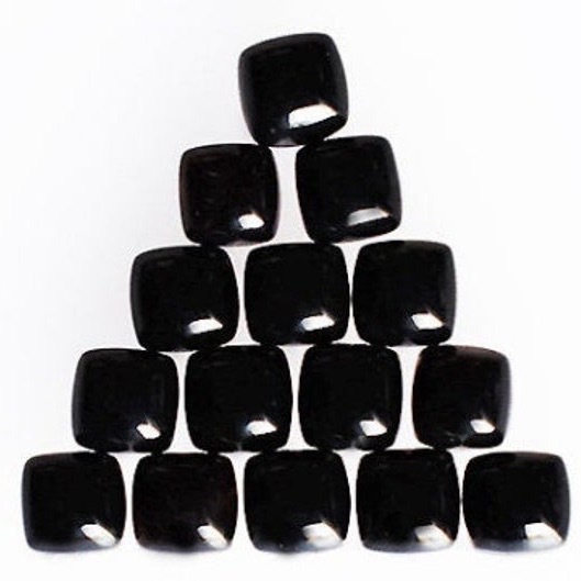 4mm Black Spinel Square Cabochon Loose Gemstones Grade: Aaa