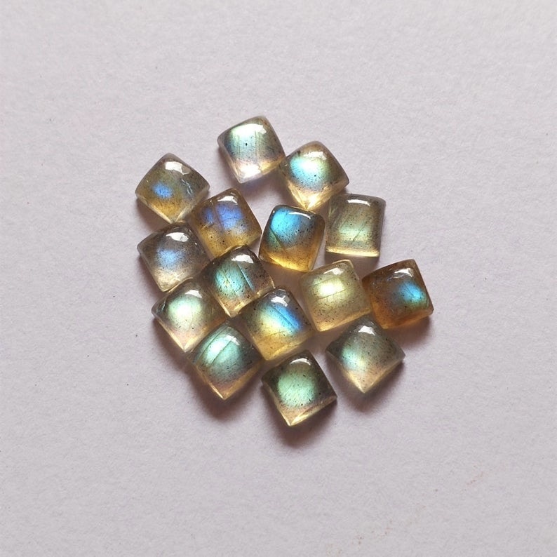 4mm Labradorite Square Cabochon Loose Gemstones Grade: Aaa
