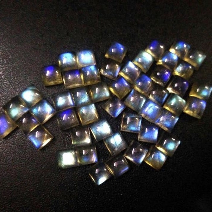 4mm Labradorite Square Cabochon Loose Gemstones Grade: Aaa