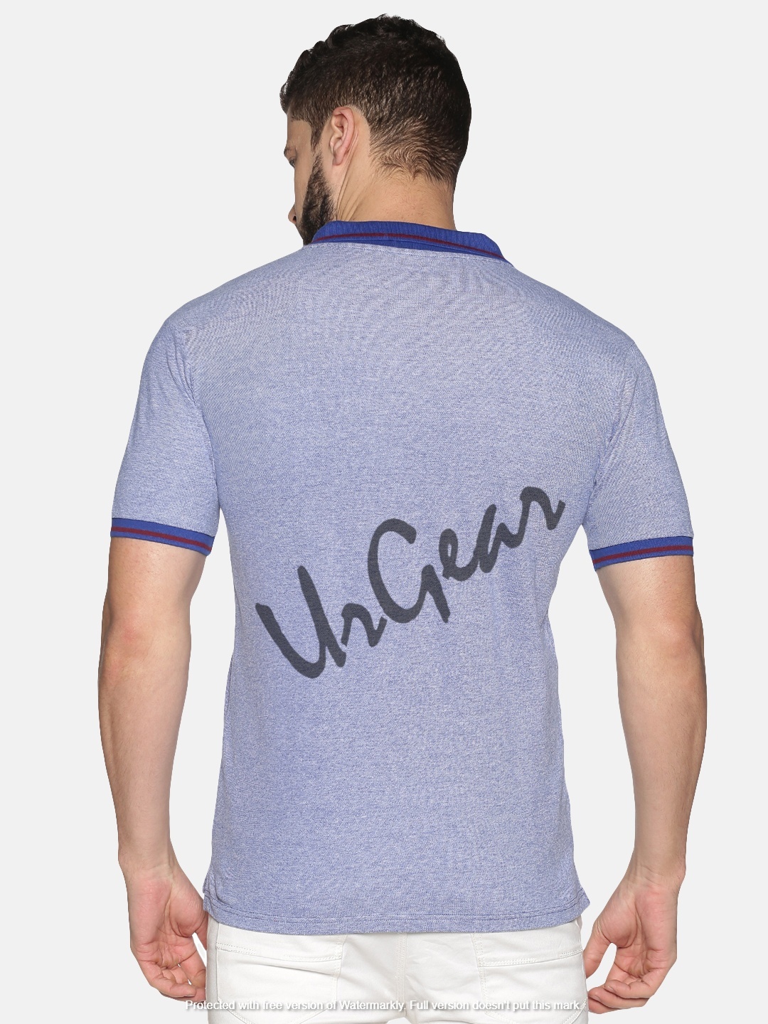 Men Polo Neck T-shirt - Cotton, Available In S To Xxl Sizes, Blue Color | Breathable, No Fade, Washable, Short Sleeve Design, Button Down Collar