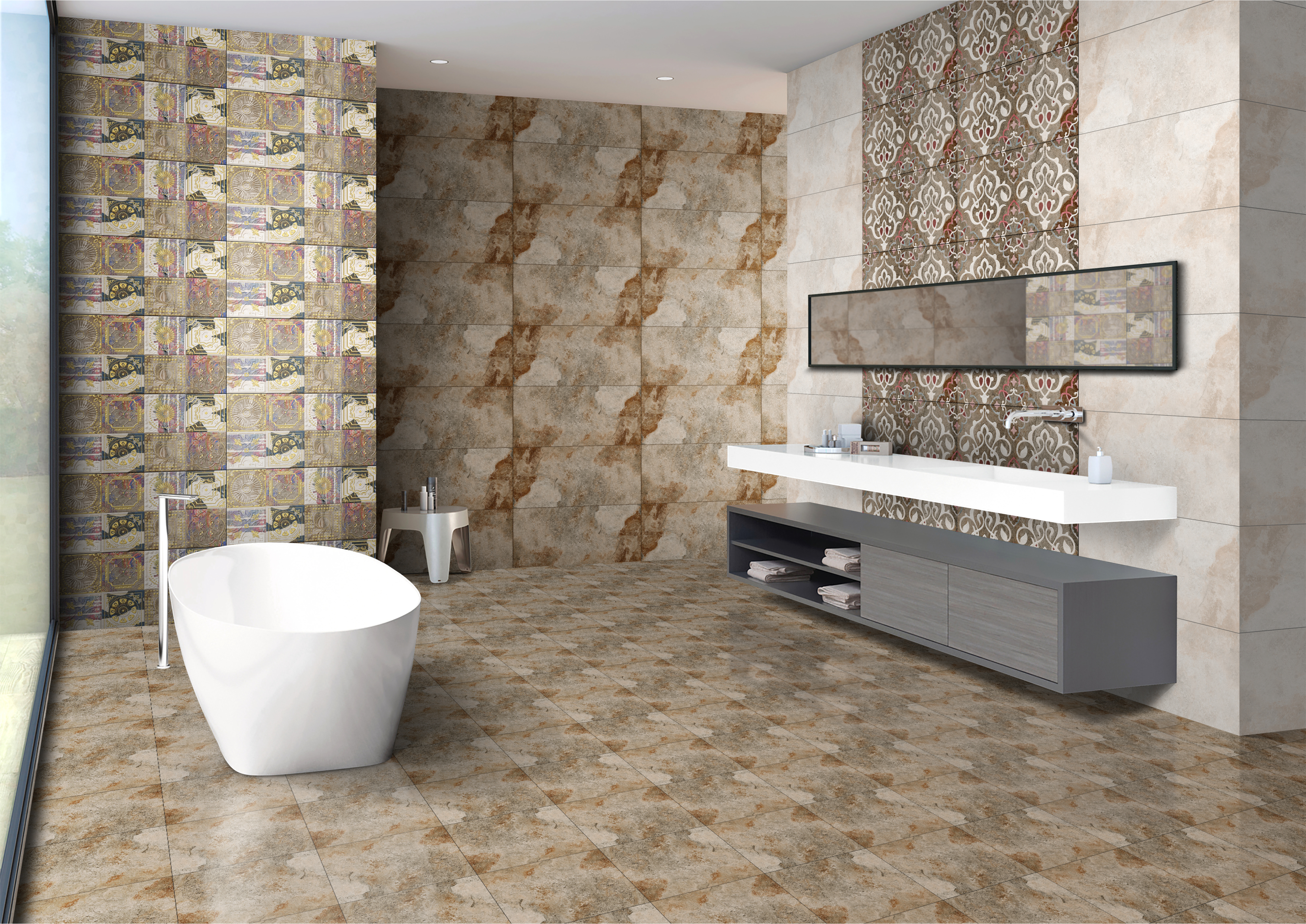 Grays Decorative Bathroom Wall Tiles