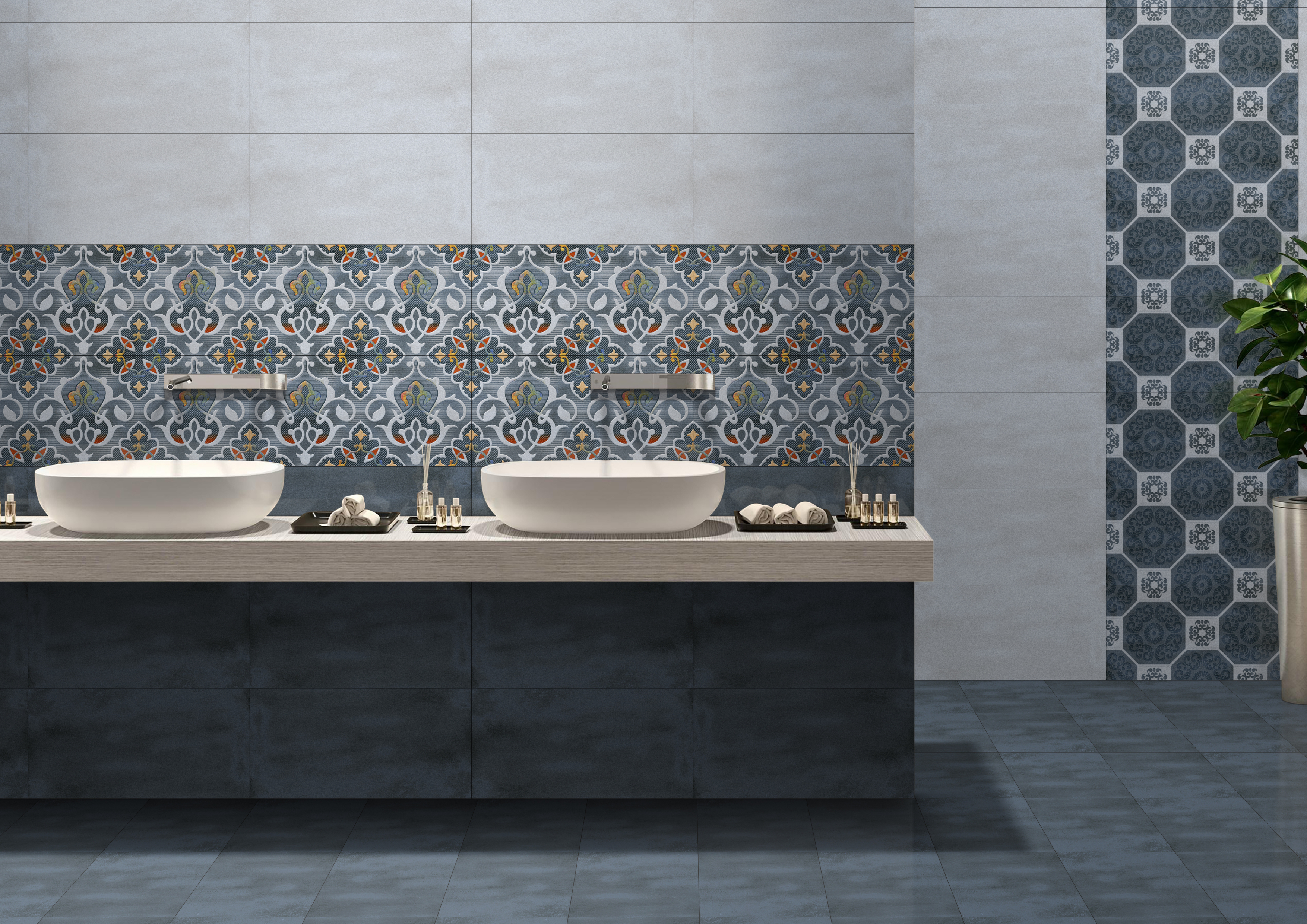 Cream Digital Bathroom Wall Tiles