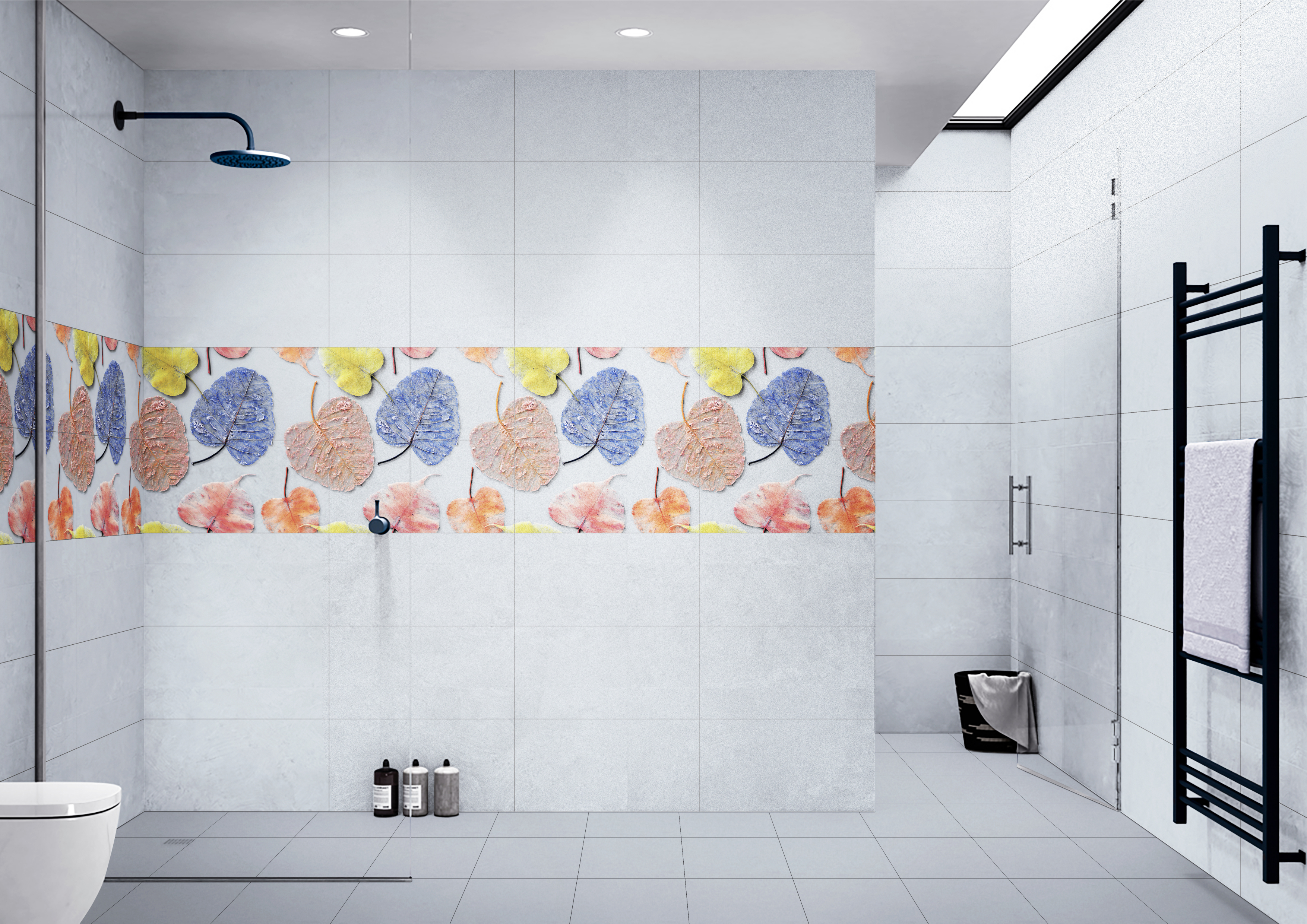 Cream Decorative Bathroom Wall Tiles