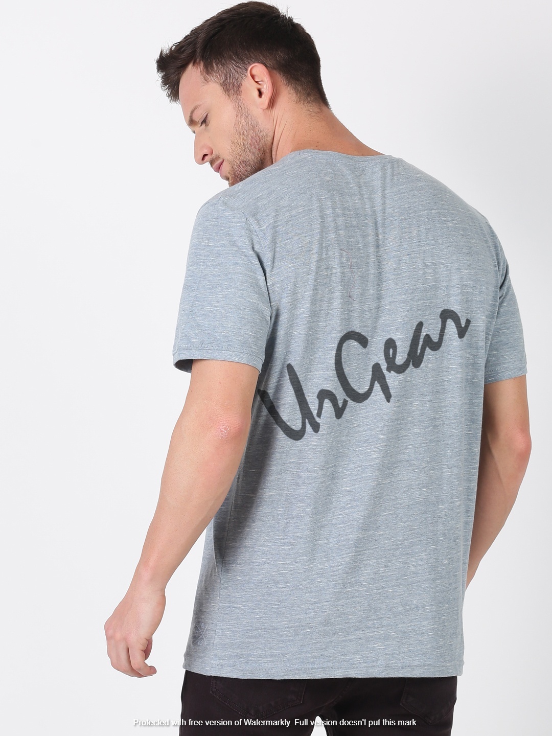 Mens Round Neck T-shirt - 100% Combed Cotton, Sizes L-xxxl, Grey Color, O-neck Collar, Short Sleeves, Bio-washed, Care: Regular/machine Wash