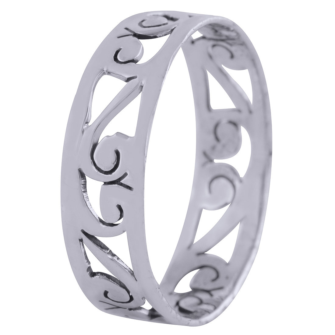 Gorgeous Jali Cut Out Plain 925 Sterling Silver Handmade Ring - 1.50 Grams All Sizes Eternity Band For Engagement Or Wedding