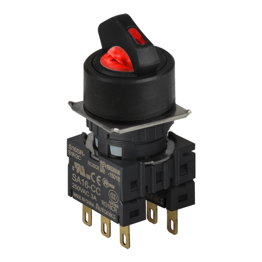 Autonics S16sr-s1b2c - Pvc, 16 Mm Size, Blue | 2-position Spring Return, Ip65 Protection, 24 Vdc Rated Voltage, 1,000,000 Mechanical Life