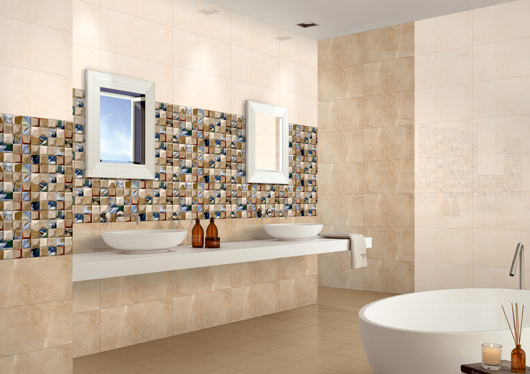 Designer Glossy Wall Tiles Size: 300*600 Mm