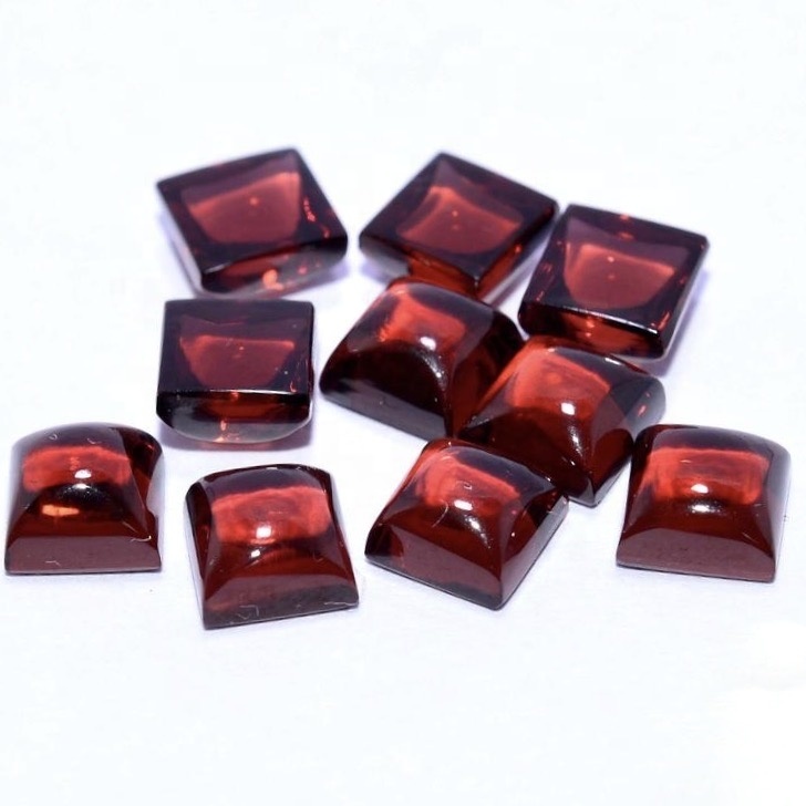 6mm Red Mozambique Garnet Square Cabochon Loose Gemstones Grade: Aaa