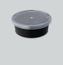 ब्लैक एंड व्हाइट 250ml फूड राउंड कंटेनर