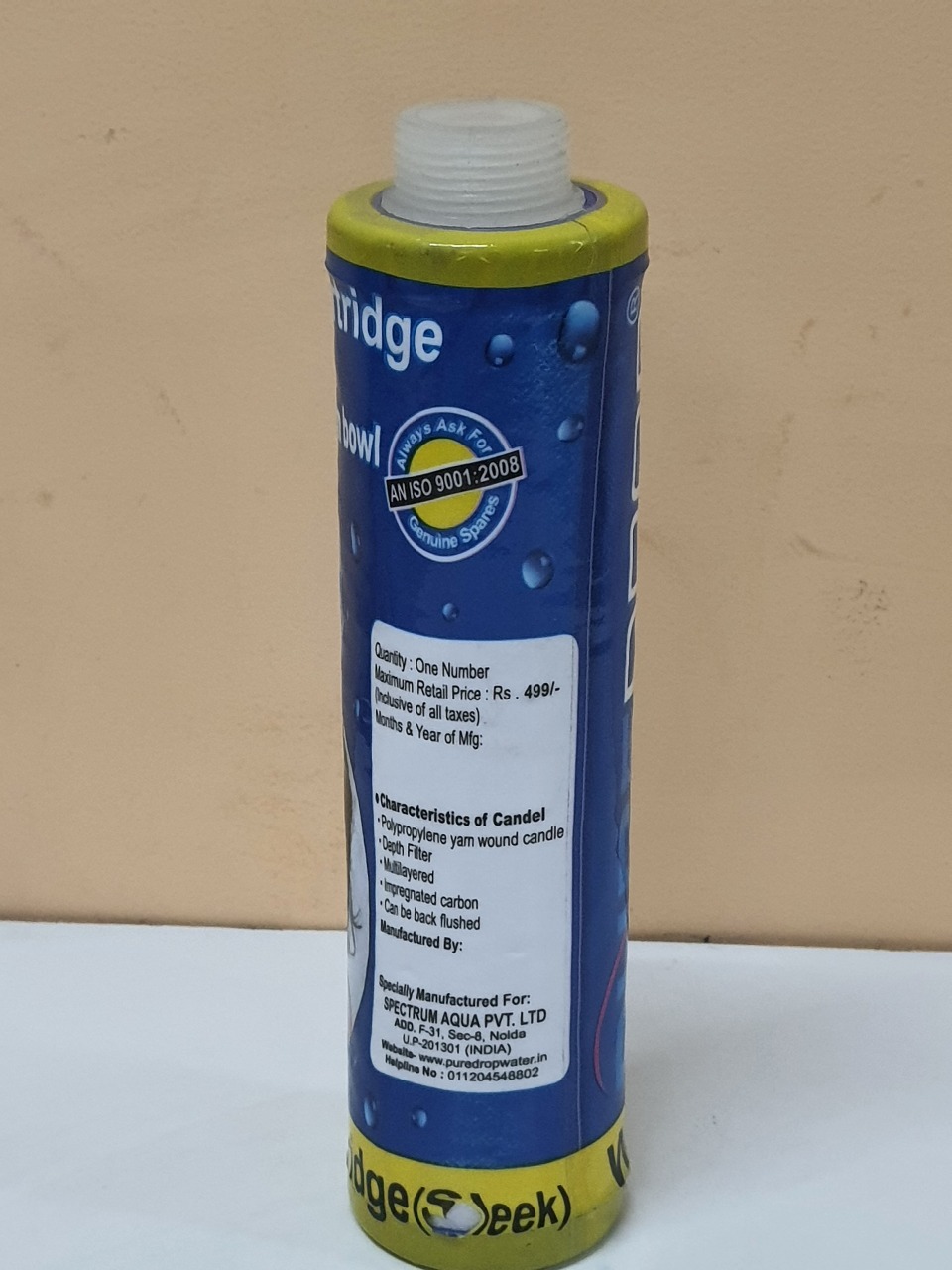 Puredrop Water Filter Cartridge Warranty: 1 Year