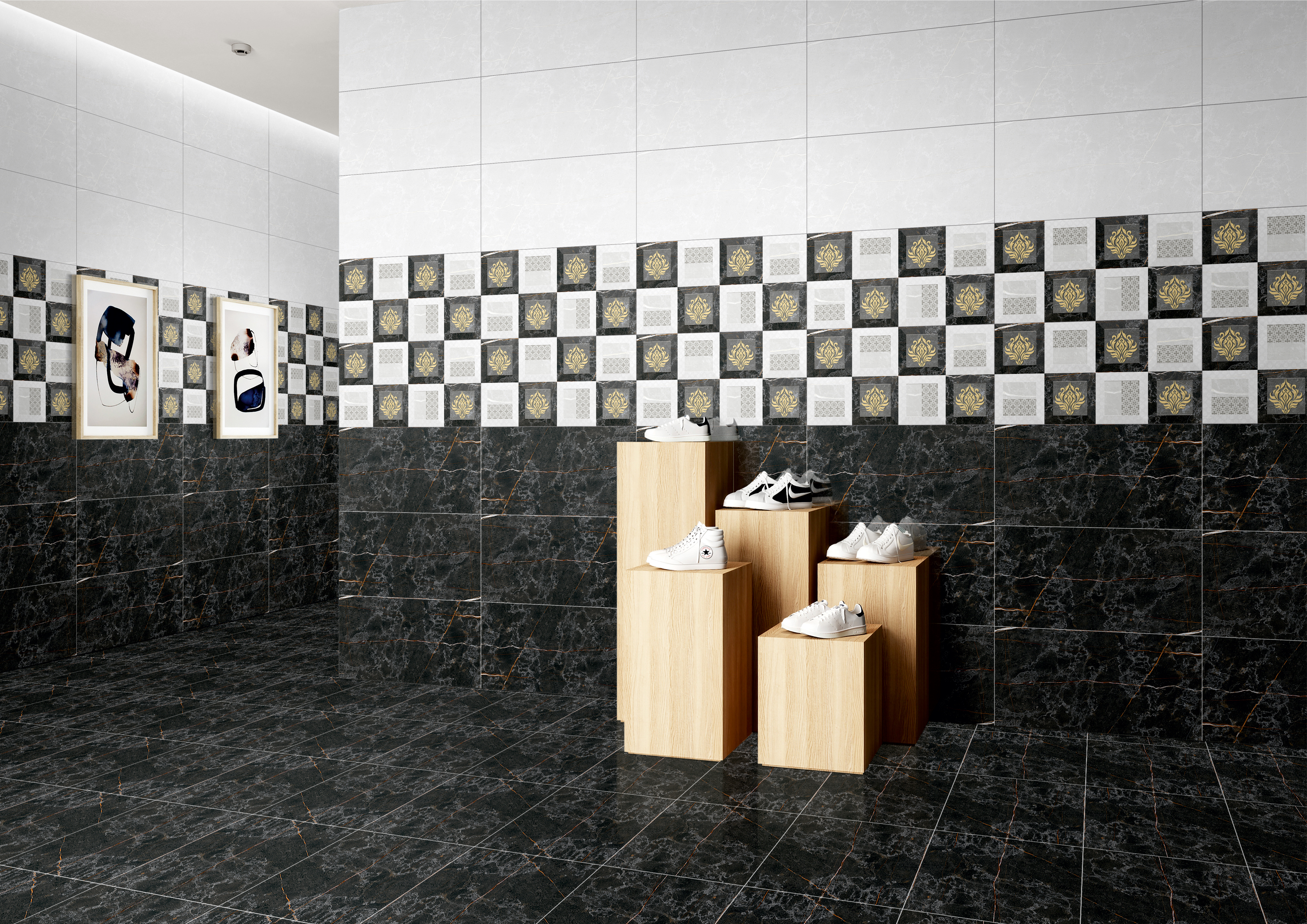 Designer Bathroom Wall Tiles Size: 300*600 Mm