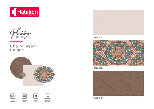 12* 24 डिजिटल ग्लॉसी सीरीज वॉल टाइल्स का आकार: 300* 600 मिमी