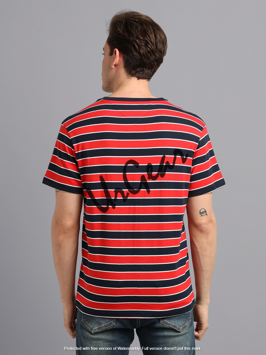 Red Men Round Neck T-shirt