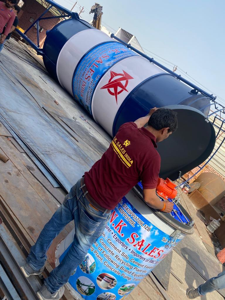 Cement And Fly Ash Silo - 50 To 500 Ton Capacity, 12500mm Height, 3400mm Dimensions, 6000 Kg Weight, Custom Color, 1 Year Warranty