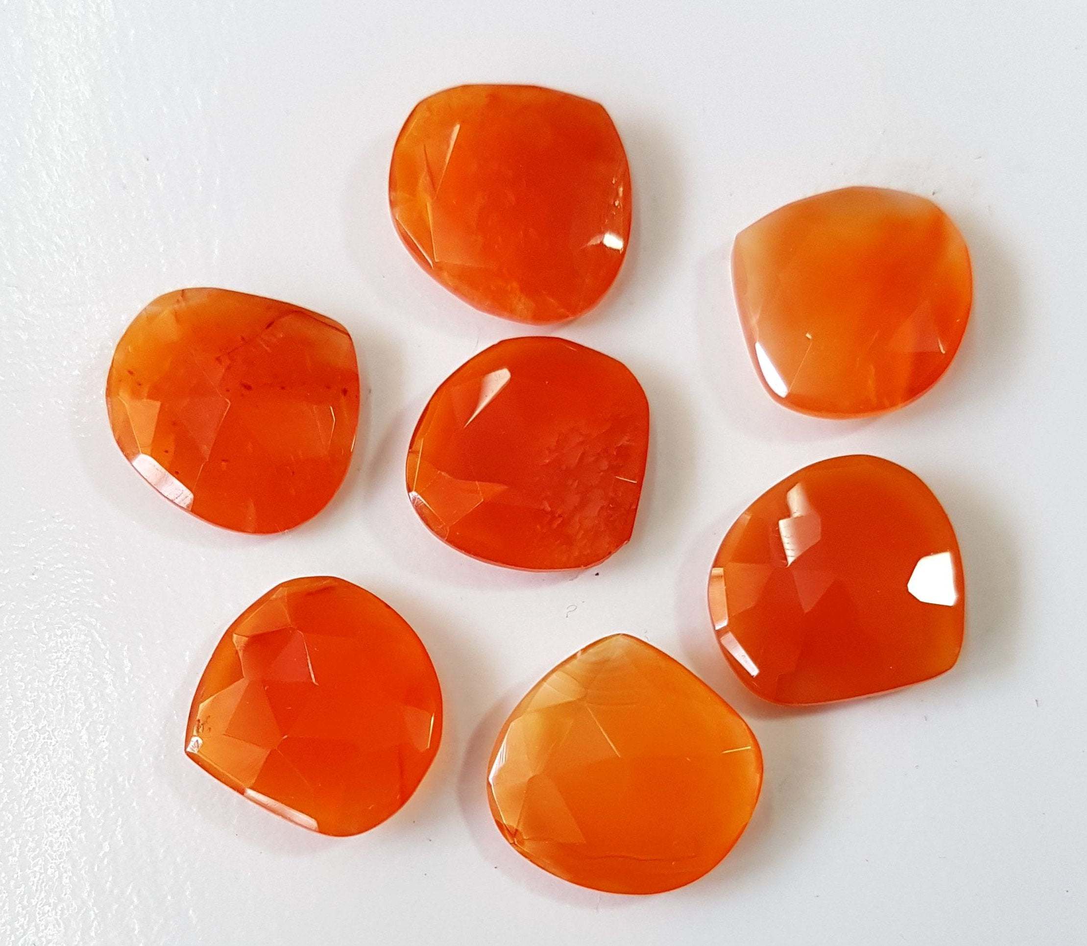 4mm Carnelian Faceted Heart Loose Gemstones Grade: Aaa