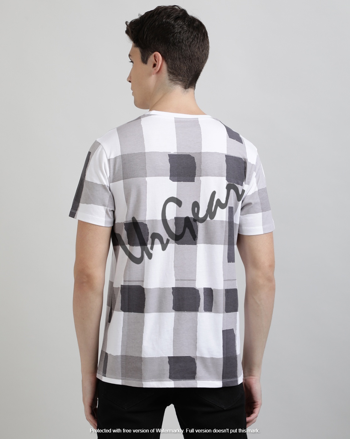 Men Round Neck T-shirt - 100% Combed Cotton, Grey Color, Sizes S To Xl | Short Sleeves, Bio-washed Softness, Printed Pattern