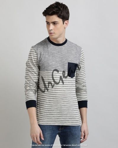 Grey Men Round Neck T-shirt