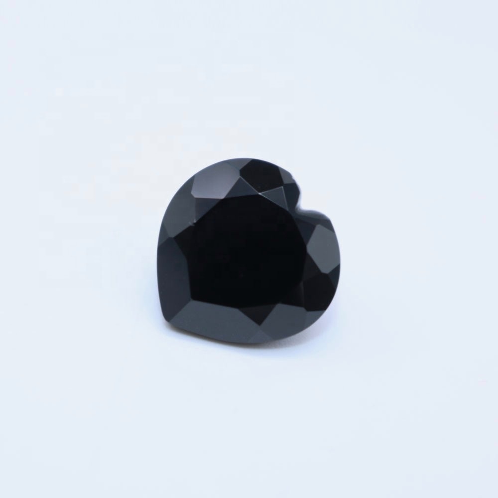 5mm Black Spinel Faceted Heart Loose Gemstones Grade: Aaa