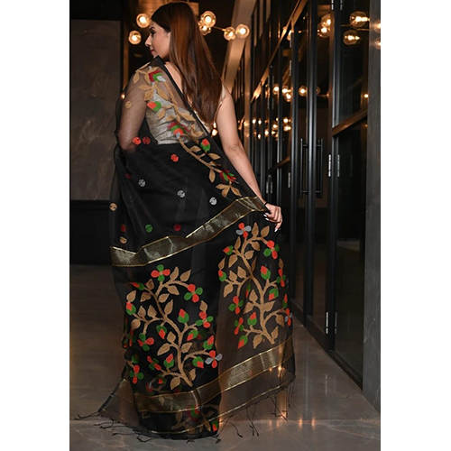 Rasum Moslin Jamdani Saree with Blouse Piece